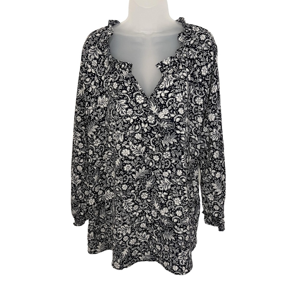 Ingrid & Isabel White Ruffled Long Sleeve Blouse